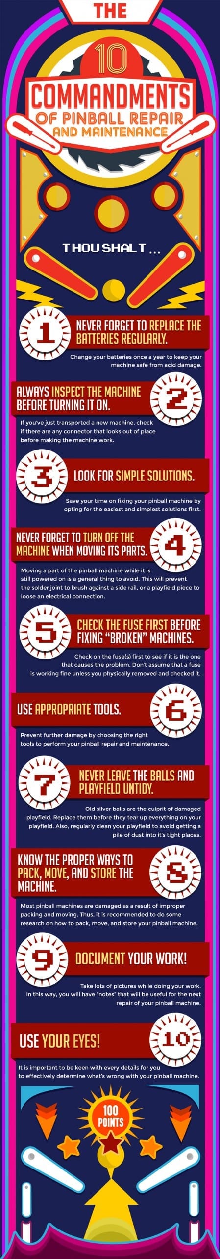 The 10 Commandments of Pinball Repair and Maintenance